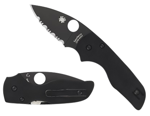 Spyderco Lil' Native 2.42" Folding Plain DLC CPM S30V Blade/Black G10 Handle - C230GPBBK