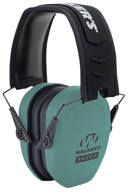 Walkers Game Ear Razor Slim Passive Muff 27 dB Over the Head Teal/Black Polymer