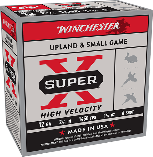 Winchester Super X High Velocity 12 Gauge Ammo 2-3/4" 1-1/4oz #6 25 Rounds - X12HV6