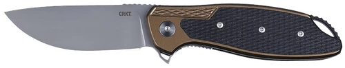 CRKT Jake 3.32" Drop Point Plain Bead Blasted 12C27 Sandvik Blade/ Black/Brown - K360GXP