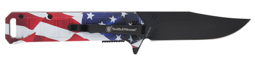 SW America's Heroes with Bullet Knife 3.40" Folding Plain Blade 4.50" Us Flag - 1227078
