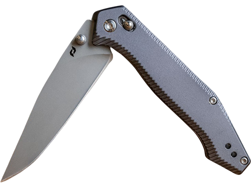 Schrade 3.40" Folding Drop Point Plain Stainless Steel Blade Black Aluminum Handle