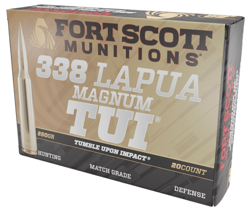 Fort Scott Munitions Tumble Upon Impact (Tui) Rifle 338LapuaMag 250gr Solid Copper Spun 20 Per Box/5 Case