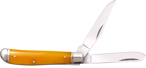 Cold Trapper Mini 2.60"/2.70" Folding Clip/Spey Plain 3 Cr13 MoV Blade/Yellow - CSFLMTRPRY