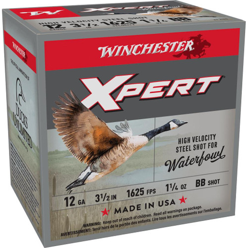 Winchester Xpert High-Velocity Steel Shotshells 12 ga 3-1/2" 1-1/4 oz 1625 fps #BB 25/ct