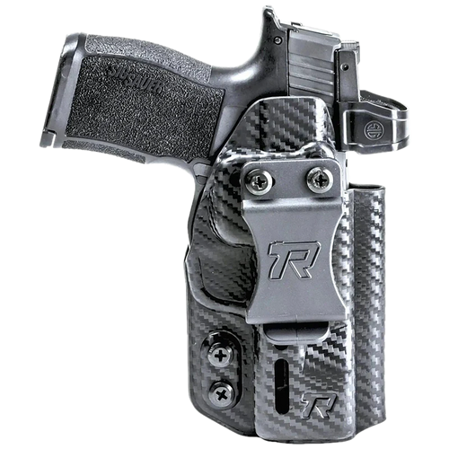 Rounded Gear Druid IWB/OWB Black Carbon Fiber Kydex Fits Sig P365 X Macro Ambidextrous