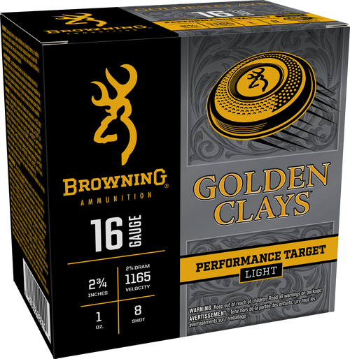Browning Ammo Golden Clays 16Gauge 2.75" 1oz 8Shot 25 Per Box/10 Case