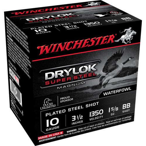 Winchester Super-X Drylok Super Steel  Shotshells 10 ga 3-1/2" 1-5/8 oz 1350 fps #BB 25/ct
