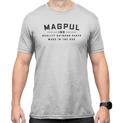 Magpul Go Bang Parts Stone Gray Heather Cotton/Polyester Short Sleeve Small