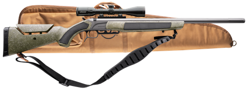 CVA Accura Mr-X 45 Cal 26" Tungsten Cerakote Fluted Threaded Barrel Drilled & Tapped Receiver Adjustable Black/Gray Webbing Synthetic Stock KonusPro 309x40mm IR w/BDC Soft Rifle Case