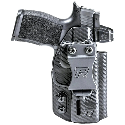 Rounded Gear Druid IWB/OWB Black Carbon Fiber Kydex Fits Sig P365 Ambidextrous - RGDRUIDSIGP365CFAMBI