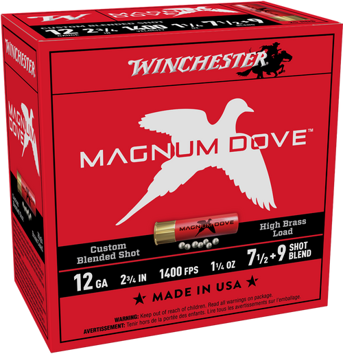 Winchester Ammo Magnum Dove 20Gauge 2.75" 1oz 7.5/9Shot 25 Per Box/10 Case