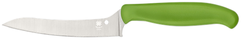 Spyderco Z-Cut Pointed 4.40" Fixed Plain Stonewashed CTS BD1N Stainless Blade Green Textured Polypropylene Handle