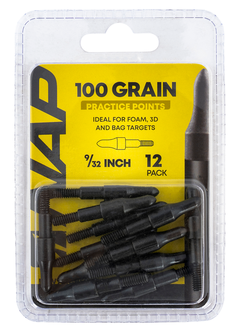 NAP 3D Practice Points Field Tips Fixed 100 Gr Black/ 12 Pack