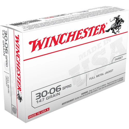 Winchester USA Rifle Ammunition .30-06 Sprg 147 gr. FMJ 3020 fps 20/ct