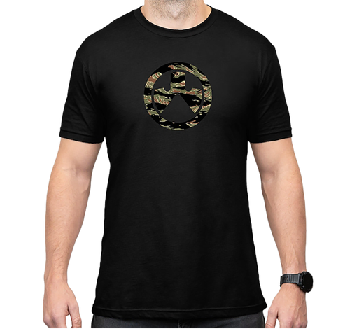 Magpul MAG1292-001-M Tiger Stripe Icon  Black Cotton/Polyester Short Sleeve Medium