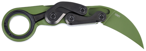 Columbia River CRKT Provoke 2.41" Folding Karambit Plain Bright Green Cerakote D2 Steel Blade Aluminum Handle