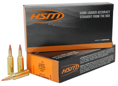 HSM 22ARC3N Varmint  22ARC 60gr V-Max 20 Per Box/25 Case
