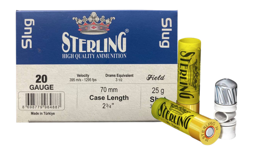 Global Ordnance Sterling 20 Gauge Ammo 2-3/4" Slug - 8698779950323
