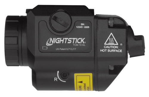 Nightstick TCM10GL Compact Weapon-Mounted Light with Green Laser  Black Anodized 650 Lumens White Light