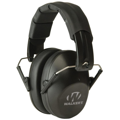 Walkers Game Ear Pro Low Profile Folding Passive Muff 22dB Over the Head Black - GWP-FPM1