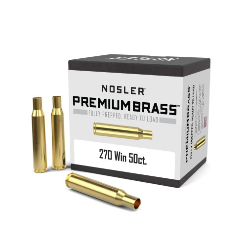 Nosler Unprimed Brass Rifle Cartridge Cases 270 Win 50 Count - 10155