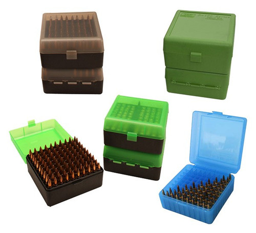 MTM Deluxe Ammo Box Rifle 100 Rounds 22-250 To 375H&H Green