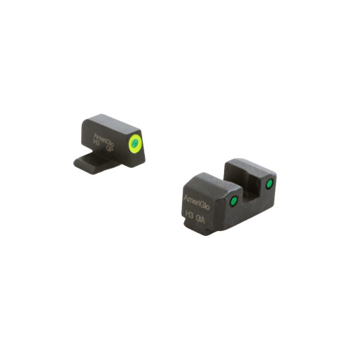 AmeriGlo Trooper Tritium Handgun Sight Set for Springfield XD Green Rear - XD-819