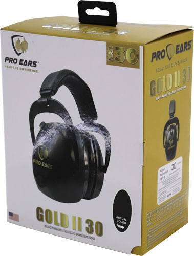 Pro Ears II 30 Electronic Muff 30dB Over the Head Black/Gold Adult 1 Pair - PEG2RMB