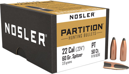 Nosler Bullets 22 CAL .224 60gr Partition 50-Count