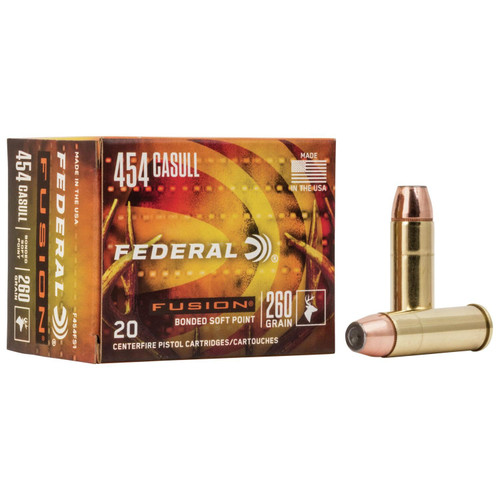 Federal Fusion Handgun Ammunition .454 Casull 260gr JSP 20/ct