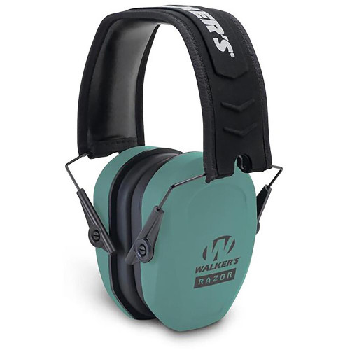Walkers Game Ear Razor Slim Passive Muff 27dB Over the Head Teal/Black Polymer - GWP-RSMPAS-TL