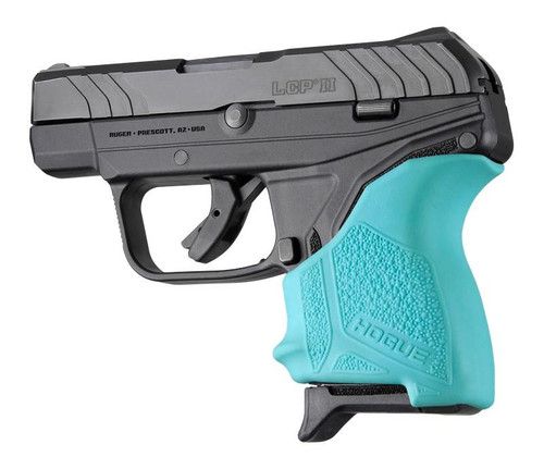 Hogue HandAll Beavertail Grip Sleeve with Textured Aqua Blue for Ruger LCP II - 18124