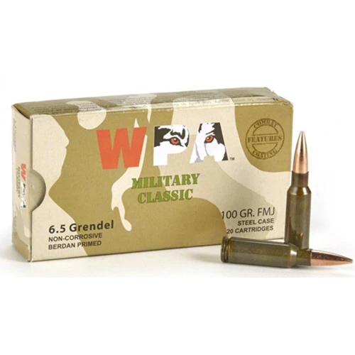 Wolf Military Classic 6.5 Grendel Ammo 100gr FMJ 20 Rounds - MC6.5GrenFMJ