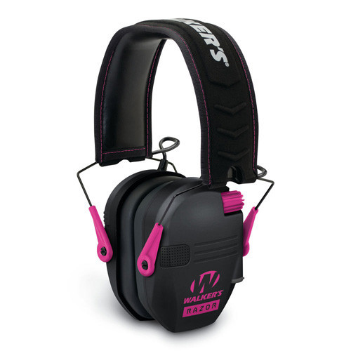 Walker's Game Ear Razor Slim Low Profile Electronic Earmuff - Pink