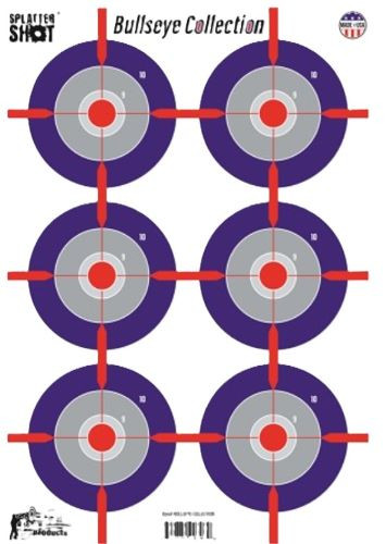 Pro-Shot Splatter Target 12"X18" Multi-Bullseye 8PK