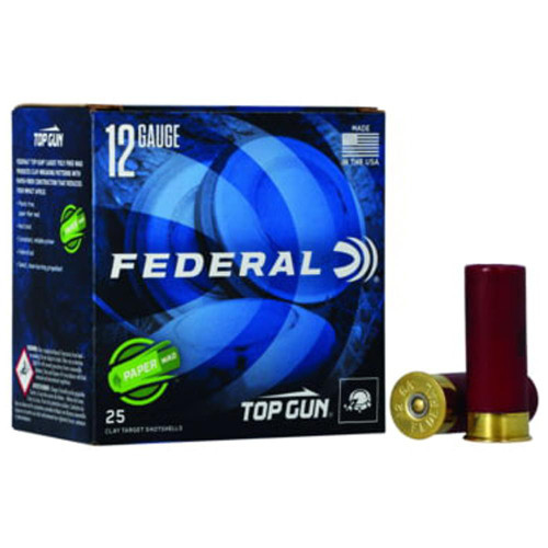 Federal Top Gun Paper Wad 12 Gauge Ammo 2-3/4" 1-1/8oz #8 25 Rounds - TG12W 8