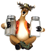 Rivers Edge Deer Holding Salt & Pepper Shakers