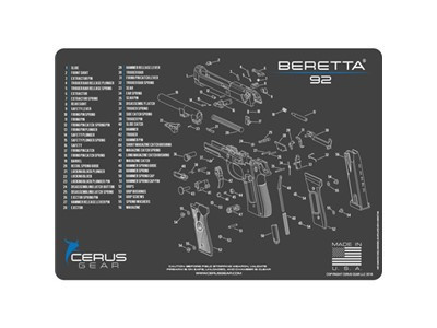 Cerus Gear Beretta 92 Schematic Promat Charcoal Gray-Cerus Blue - HMBER92SCHGRY