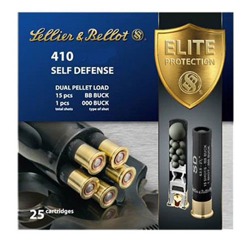 Sellier & Bellot Self 410 Bore Ammo 3" 11/16oz 000 Buck 15 Pellets 25 Rounds - SB410SDB