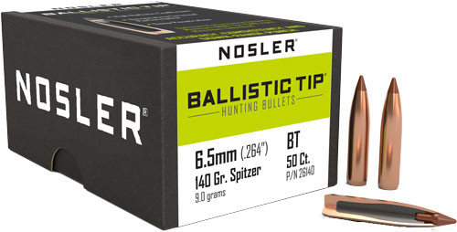 NOSLER BULLETS 6.5MM .264 140GR BALLISTIC TIP 50CT