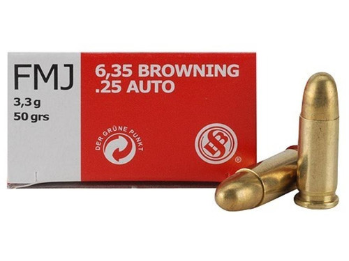 Magazine-Tech/Sellier- Bellot & Pistol Revolver Ammo .25 Auto 50 gr FMJ 50/ct