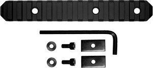 GROVTEC RAIL SECTION STOCK AR 6" 15 SLOT ALUMINUM BLACK