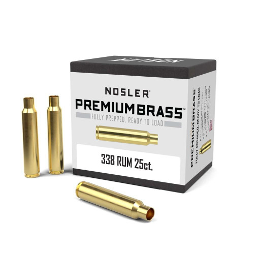 Nosler Premium Brass Unprimed Cases 338RUM 25 Count - 11912