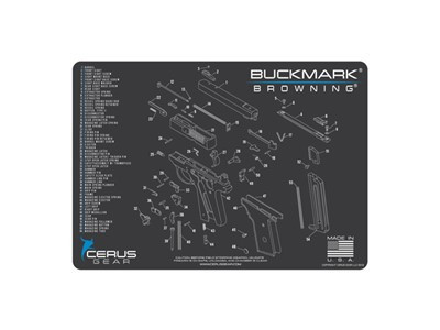 Browning Buckmark Schematic Promat - Charcoal Gre