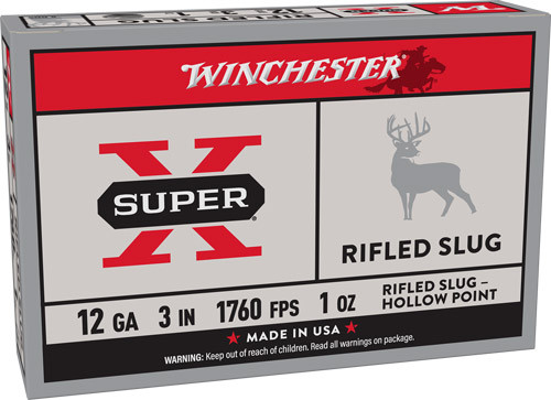 Winchester Super-X 12GA 3" 1OZ Rifled Slug 5-Round 50BX/CS