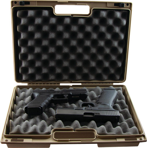 Berry's Double Pistol Case Tan L: 15" W: 10" H: 4"