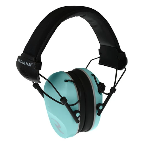 Radians R3200 Dual Mic Electronic Muff 23dB Over the Head Aqua Blue - R3220ECS