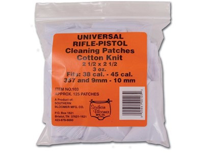 Cotton Knit Cleaning Patches - 2.5x2.5, .30-.45 Caliber Universal, (130 ...