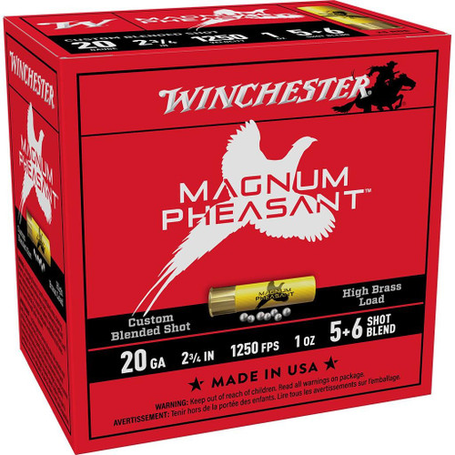 Winchester Magnum Pheasant 20 Gauge 2.75" #5 and #6 Shot Buckshot 25rd Ammo